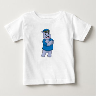 Hippo as Police officer with Police hat Baby T-Shirt