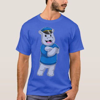 Hippo as Police officer with Police hat T-Shirt