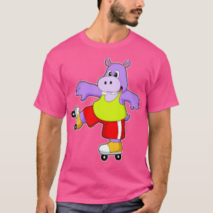 Hippo as Skater with Inline skates T-Shirt