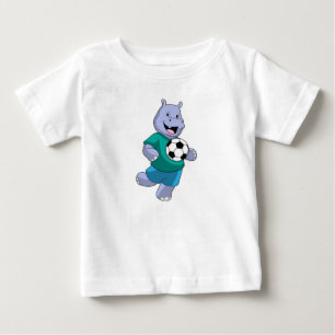 Hippo as Soccer player with Soccer Baby T-Shirt
