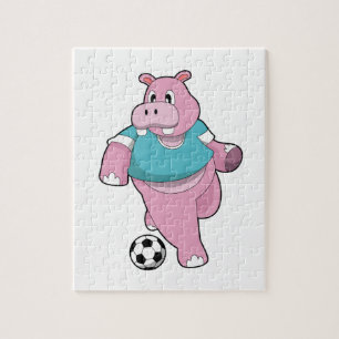 Hippo as Soccer player with Soccer.PNG Jigsaw Puzzle