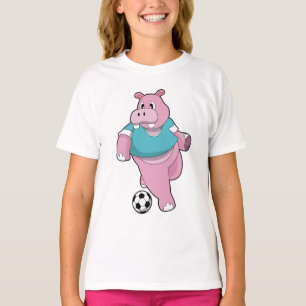 Hippo as Soccer player with Soccer.PNG T-Shirt