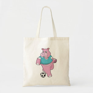 Hippo as Soccer player with Soccer.PNG Tote Bag