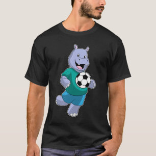 Hippo as Soccer player with Soccer T-Shirt