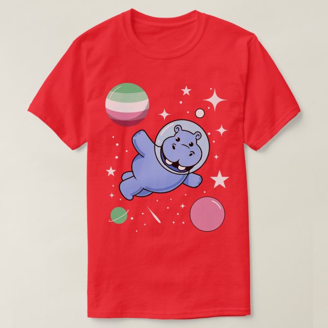 Hippo Astronaut Abroseual Pride  T-Shirt (Design Front)