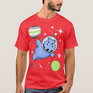 Hippo Astronaut Agender Pride  T-Shirt