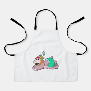 Hippo at Diving with Snorkel Apron