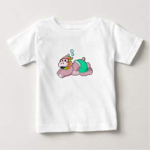 Hippo at Diving with Snorkel Baby T-Shirt