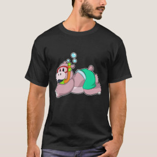 Hippo at Diving with Snorkel T-Shirt