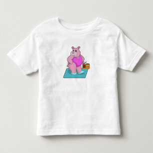 Hippo at Fitness with Radio.PNG Toddler T-Shirt