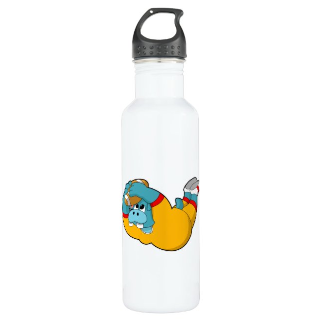 Hippo at Football Sports 710 Ml Water Bottle (Front)