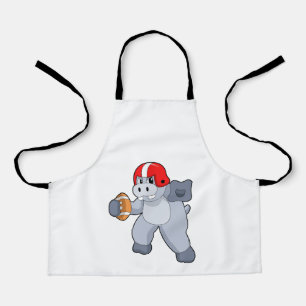 Hippo at Football Sports Apron
