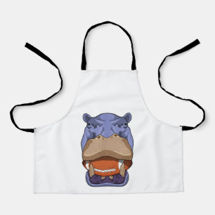 Hippo at Football Sports Apron
