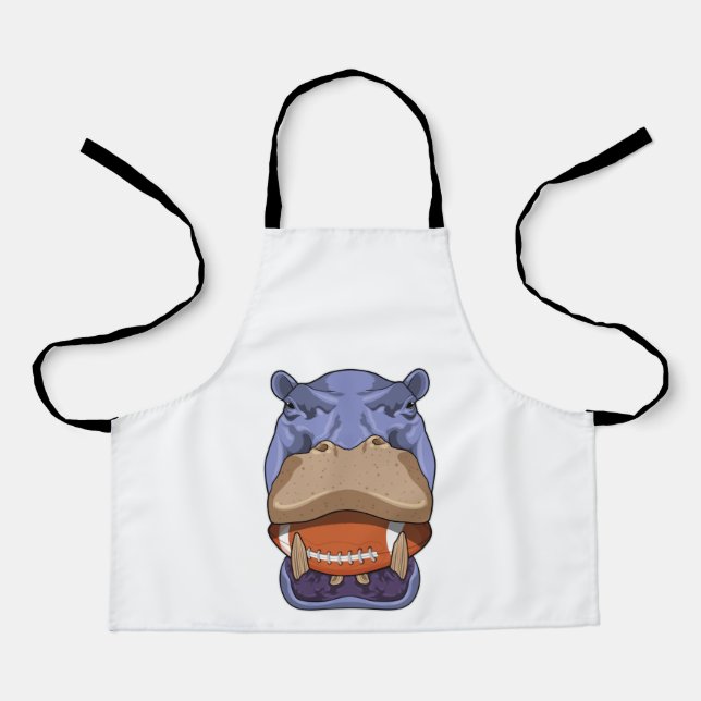 Hippo at Football Sports Apron (Front)