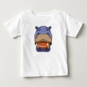 Hippo at Football Sports Baby T-Shirt