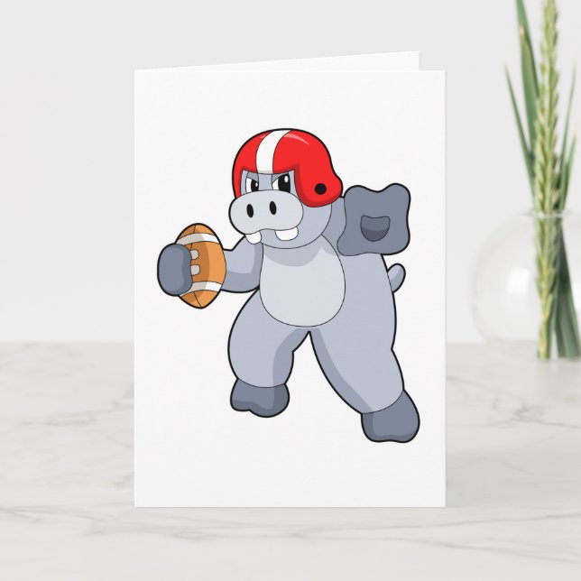 Hippo at Football Sports Card (Front)