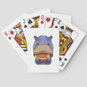 Hippo at Football Sports Playing Cards