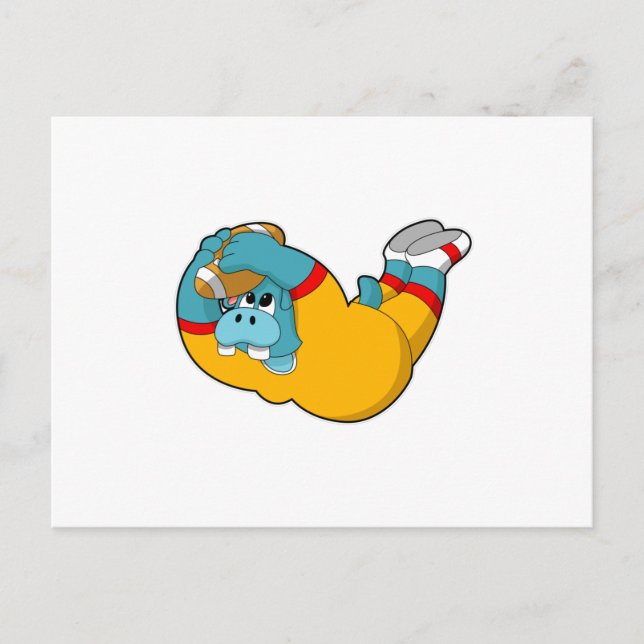 Hippo at Football Sports Postcard (Front)