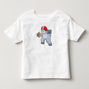Hippo at Football Sports Toddler T-Shirt
