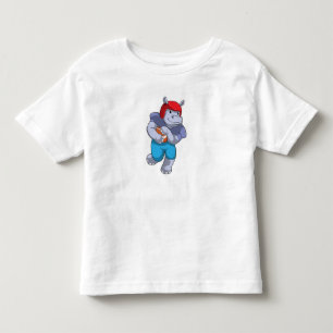 Hippo at Football Sports Toddler T-Shirt