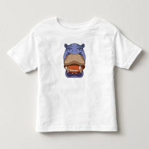 Hippo at Football Sports Toddler T-Shirt