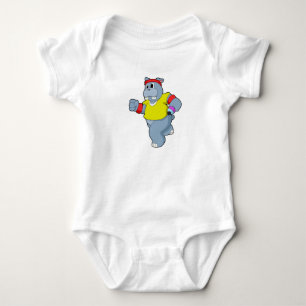 Hippo at Running Baby Bodysuit