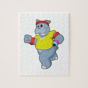 Hippo at Running Jigsaw Puzzle