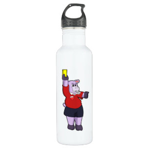 Hippo at Soccer as Referee 710 Ml Water Bottle