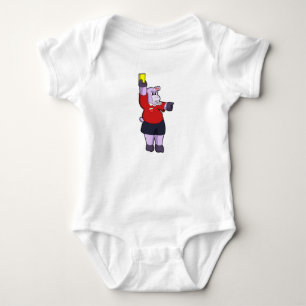 Hippo at Soccer as Referee Baby Bodysuit