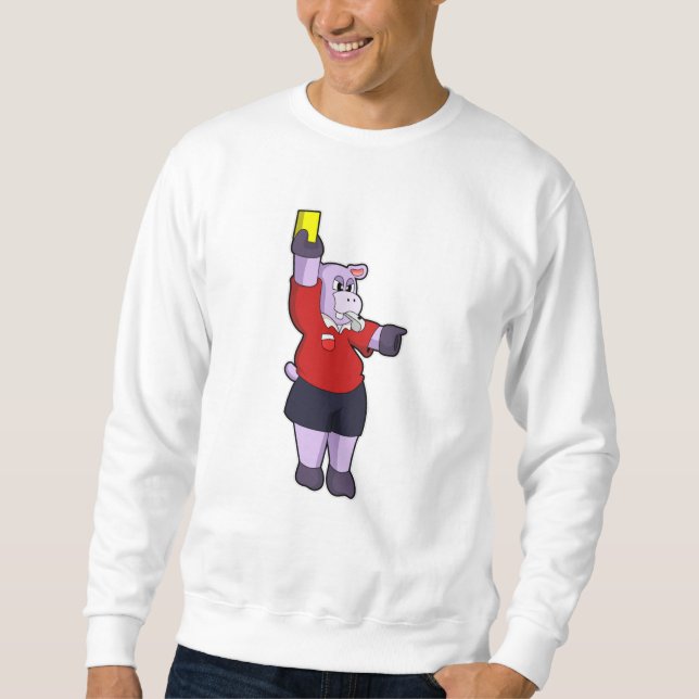 Hippo at Soccer as Referee Sweatshirt (Front)