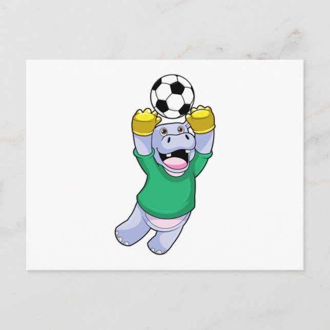 Hippo at Soccer Sports Postcard (Front)