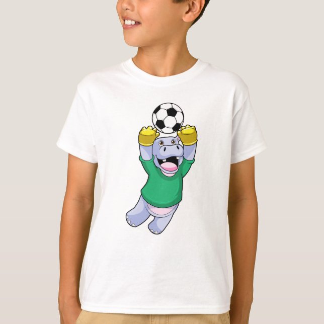 Hippo at Soccer Sports T-Shirt (Front)