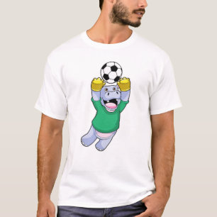 Hippo at Soccer Sports T-Shirt