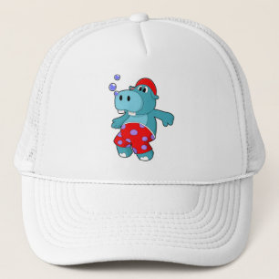 Hippo at Swimming with Swimming trunks Trucker Hat