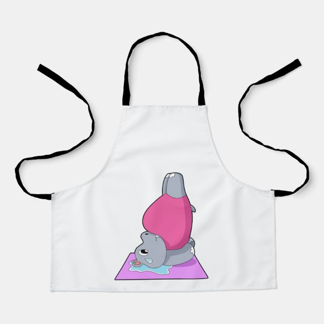 Hippo at Yoga Fitness Apron (Front)