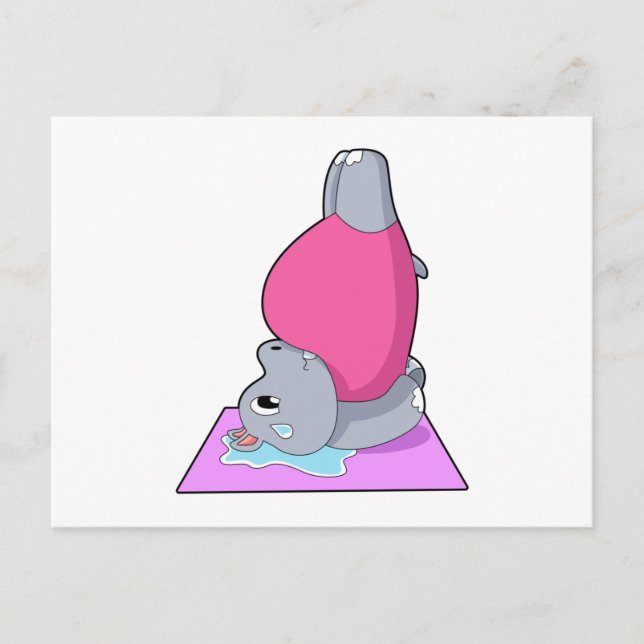 Hippo at Yoga Fitness Postcard (Front)