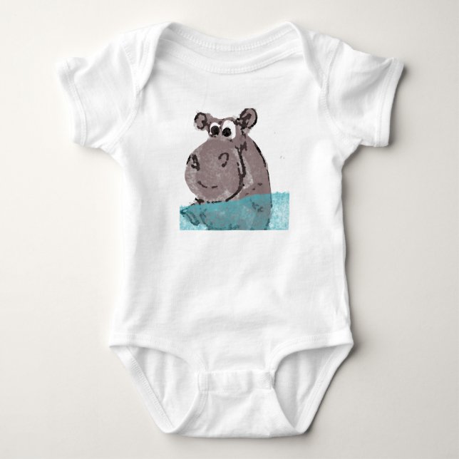 Hippo Baby Bodysuit (Front)