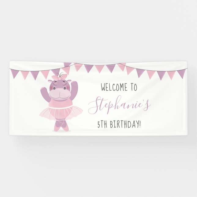 Hippo Ballerina Banner (Horizontal)