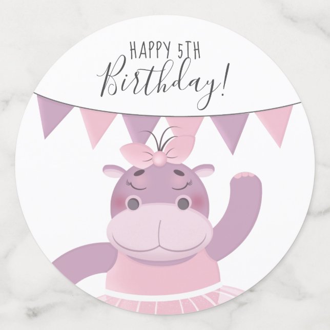 Hippo Ballerina Confetti (Large Back)