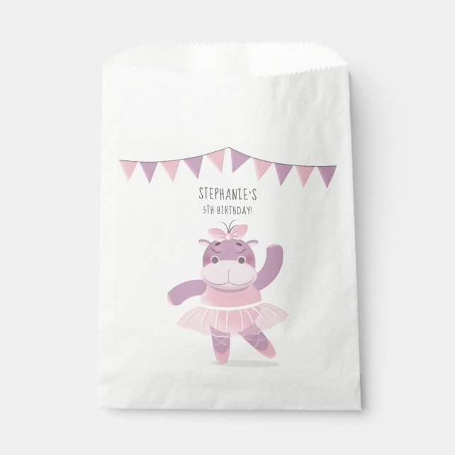 Hippo Ballerina Favour Bags (Front)