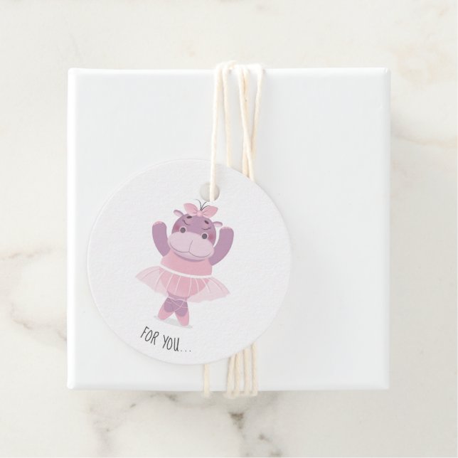 Hippo Ballerina Favour Tags (In Situ)