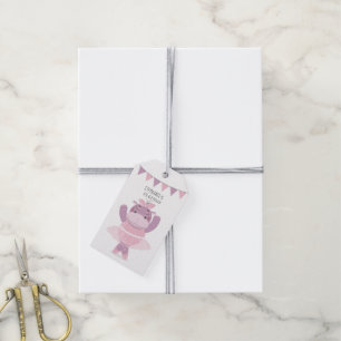Hippo Ballerina Gift Tags