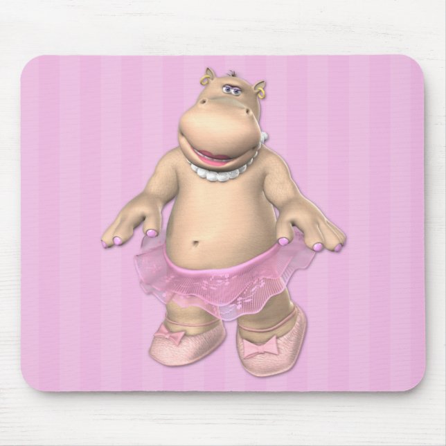 Hippo Ballerina Mousepad (Front)