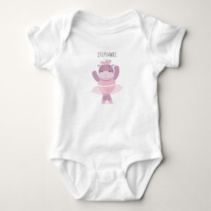 Hippo Ballerina Nursery Baby Bodysuit