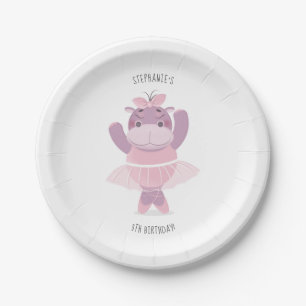 Hippo Ballerina Paper Plate