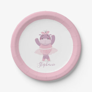 Hippo Ballerina Paper Plate