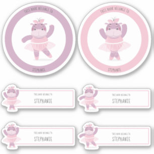 Hippo Ballerina This Book Belongs to Sticker