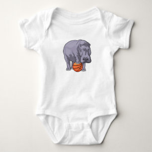 Hippo Basketball player Basketball Baby Bodysuit