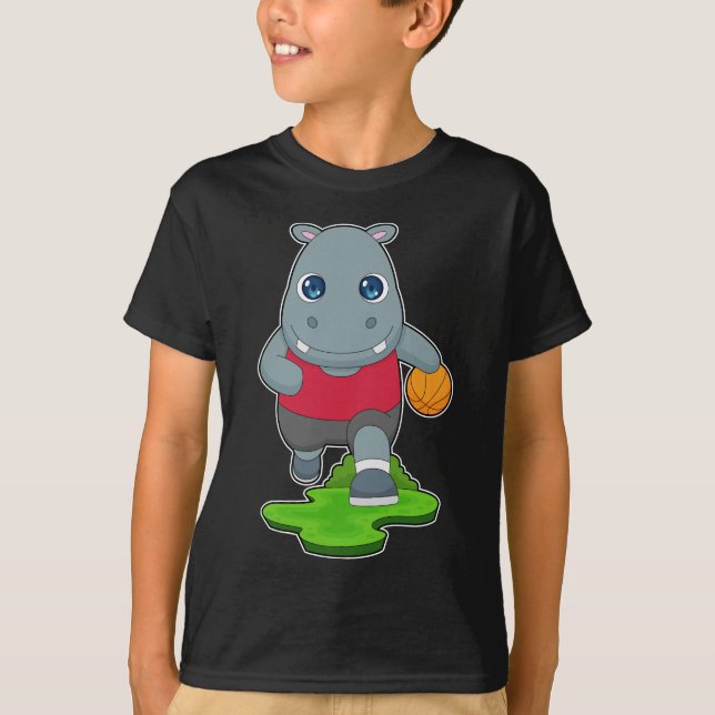 Hippo Basketball player Basketball T-Shirt (Front)