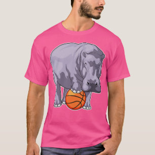 Hippo Basketball Player Basketball T-Shirt